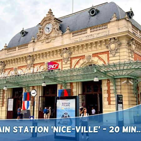1 Min To The Beach Apartment - Kitchen - Tramway - Air Conditioner - Wifi - Promenade Des Anglais Nicea Zewnętrze zdjęcie